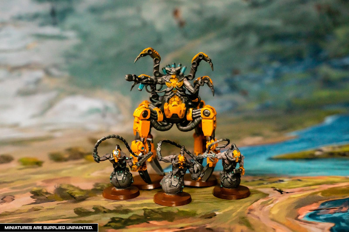 Renegade: Heroscape: Revna’s Rebuke: Iron Lich Viscerot & Necrotech Wraithriders Army Expansion - 4 New Detailed Miniatures, Unpainted, Ages 14+ 5