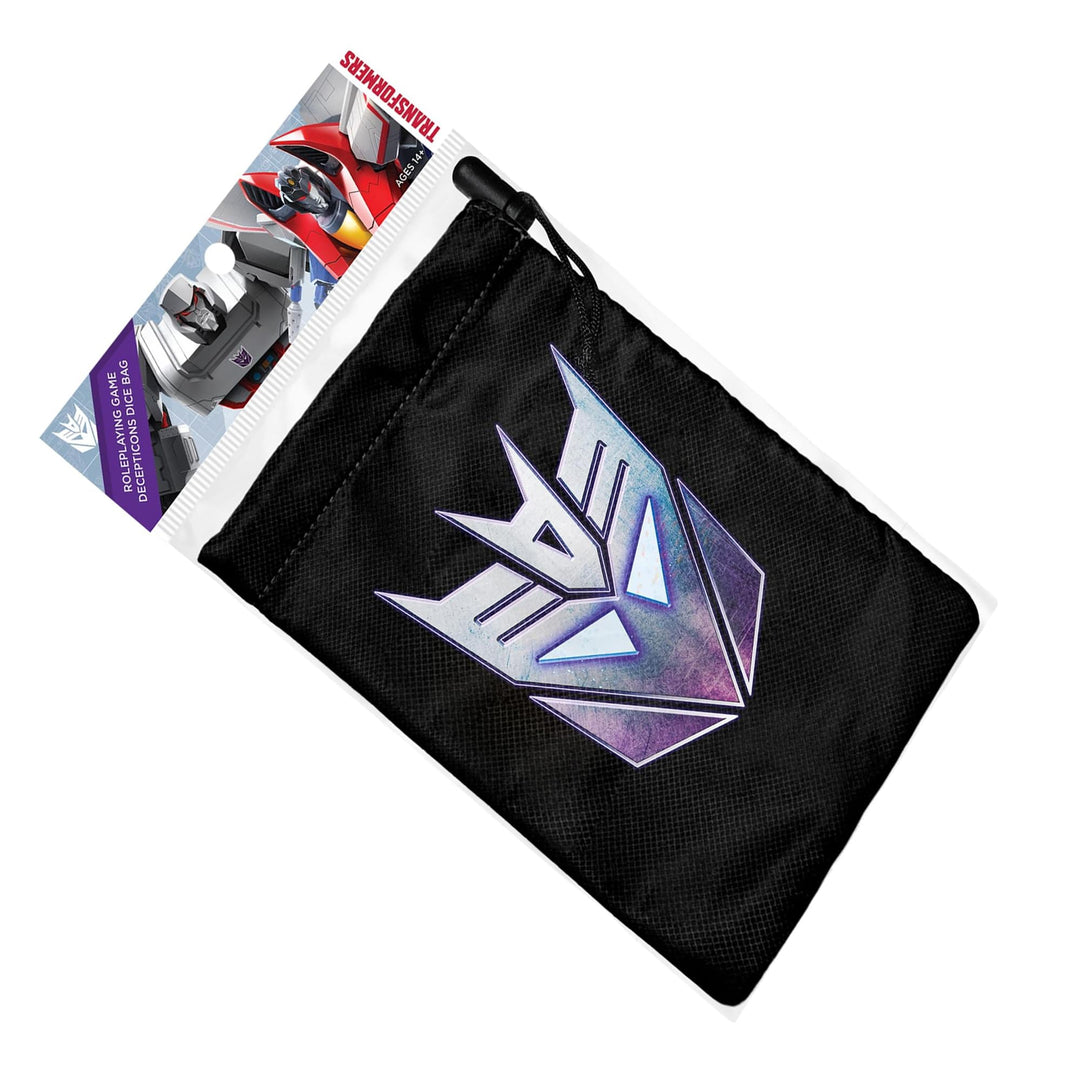 Renegade Game Studios: Transformers RPG Decepticon Dice Bag - Roleplaying Game Accessory, Locking Drawstring,, Double-Lined Fabric