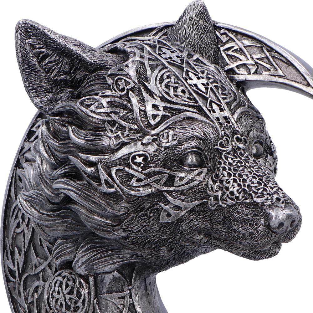 Celtic Crescent Wolf and Moon Ornament 25cm