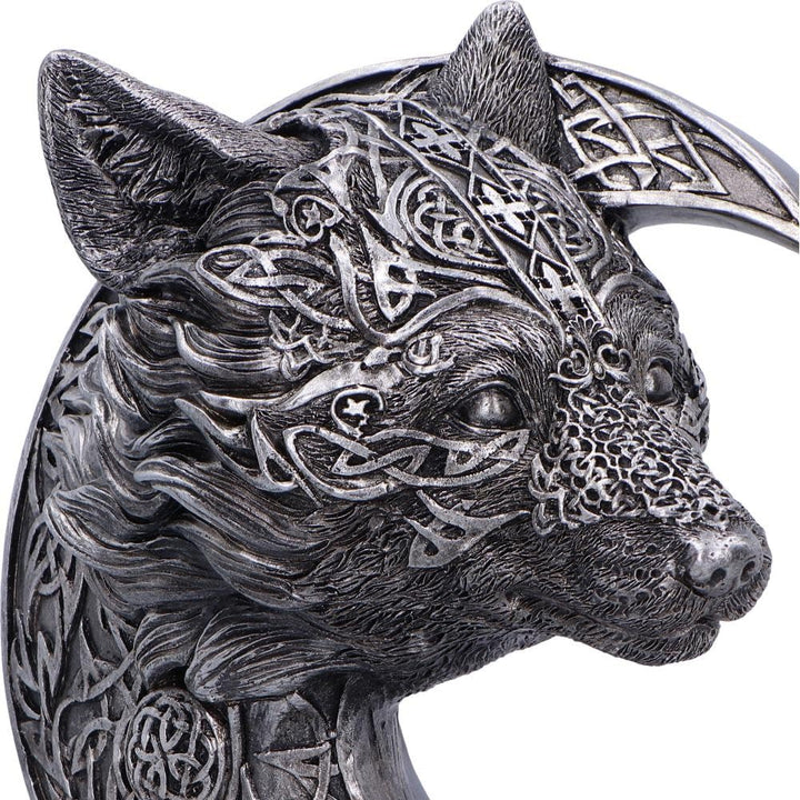 Celtic Crescent Wolf and Moon Ornament 25cm