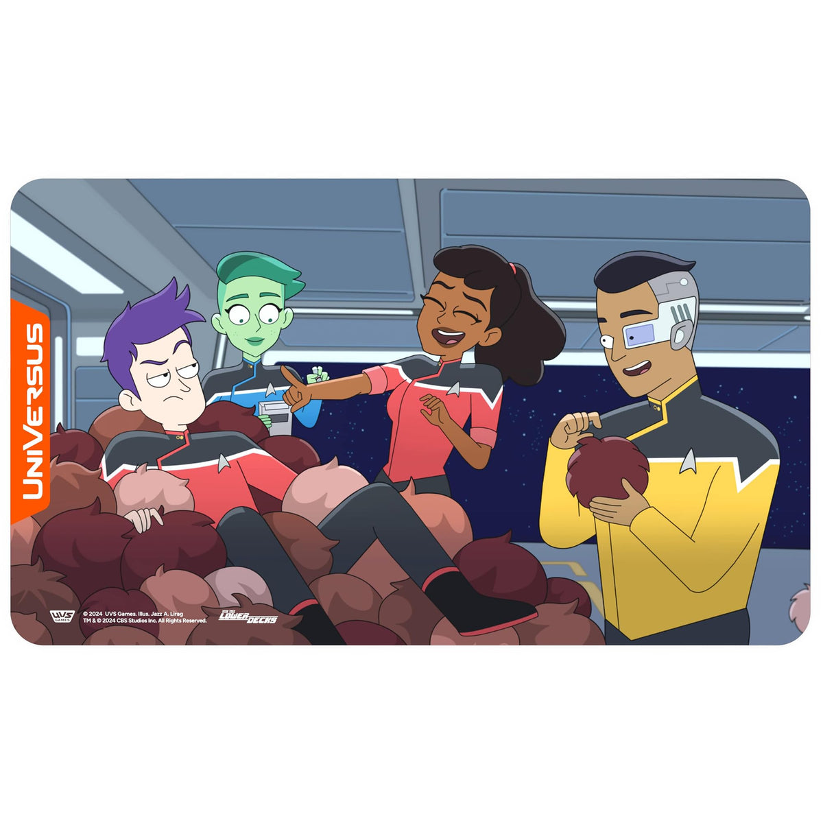 UniVersus: Star Trek: Lower Decks - Tribbles Playmat - 24 x 14 Neoprene Mat, Non-Slip Back, Tabletop Card Game Accessory, UVS Games, Licensed 1
