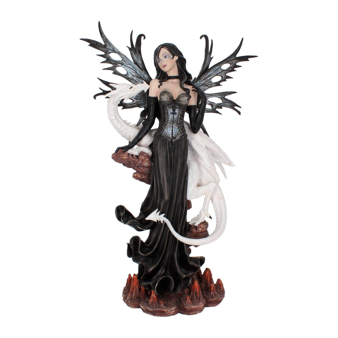 Isabelle 57cm Dark Fairy and White Dragon Figurine