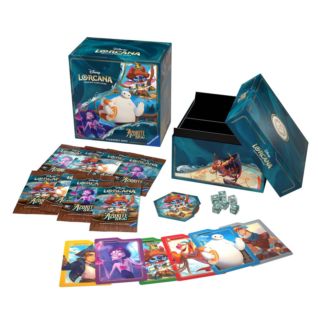 Ravensburger Disney Lorcana TCG: Azurite Sea Illumineer's Trove | Secure Card Storage | Includes Booster Packs & Comprehensive Guide | Original Disney Artwork | Ages 8+