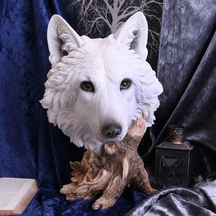 Wild Winter White Wolf Bust 27.5cm