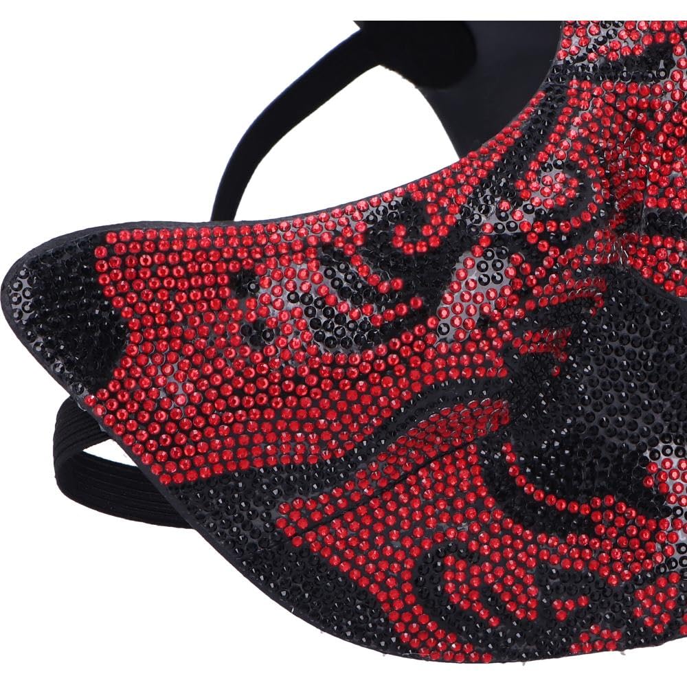 Jewelled Masquerade Red 17.5cm Mask for Cosplay 6