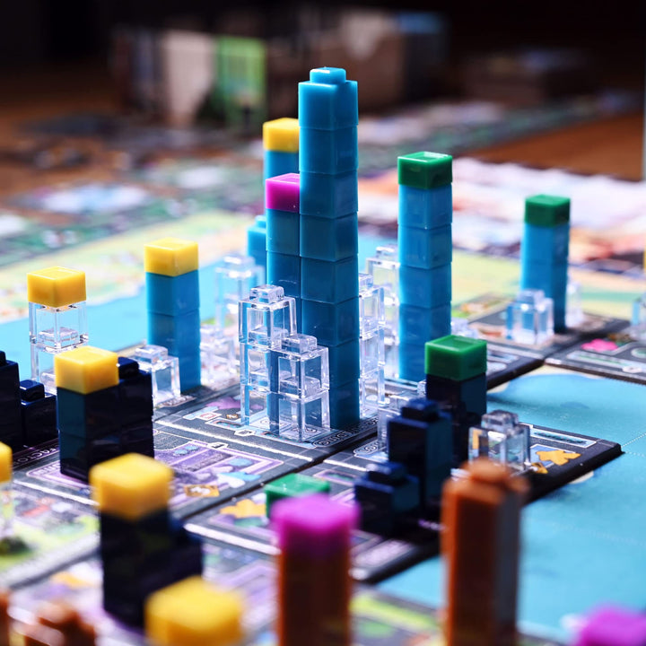 AEG Rolling Heights | Roll Your Meeples, Build The City | Push Your Luck, Pool Building Construction Game Set in The 1920's | 2-4 Players | Ages 10+