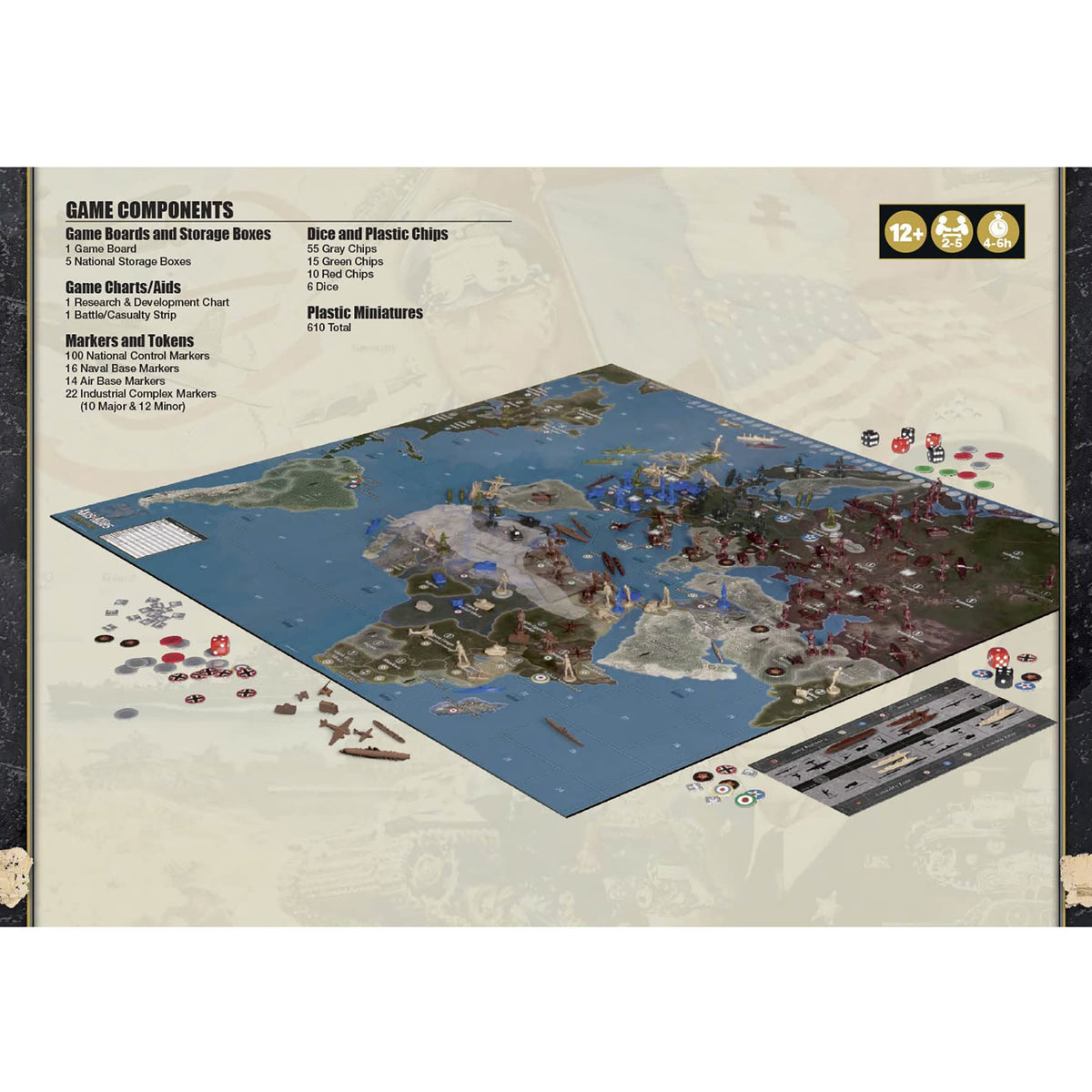 Axis & Allies 1940 Europe Second Edition WWII War Miniatures Strategy Board Game 2
