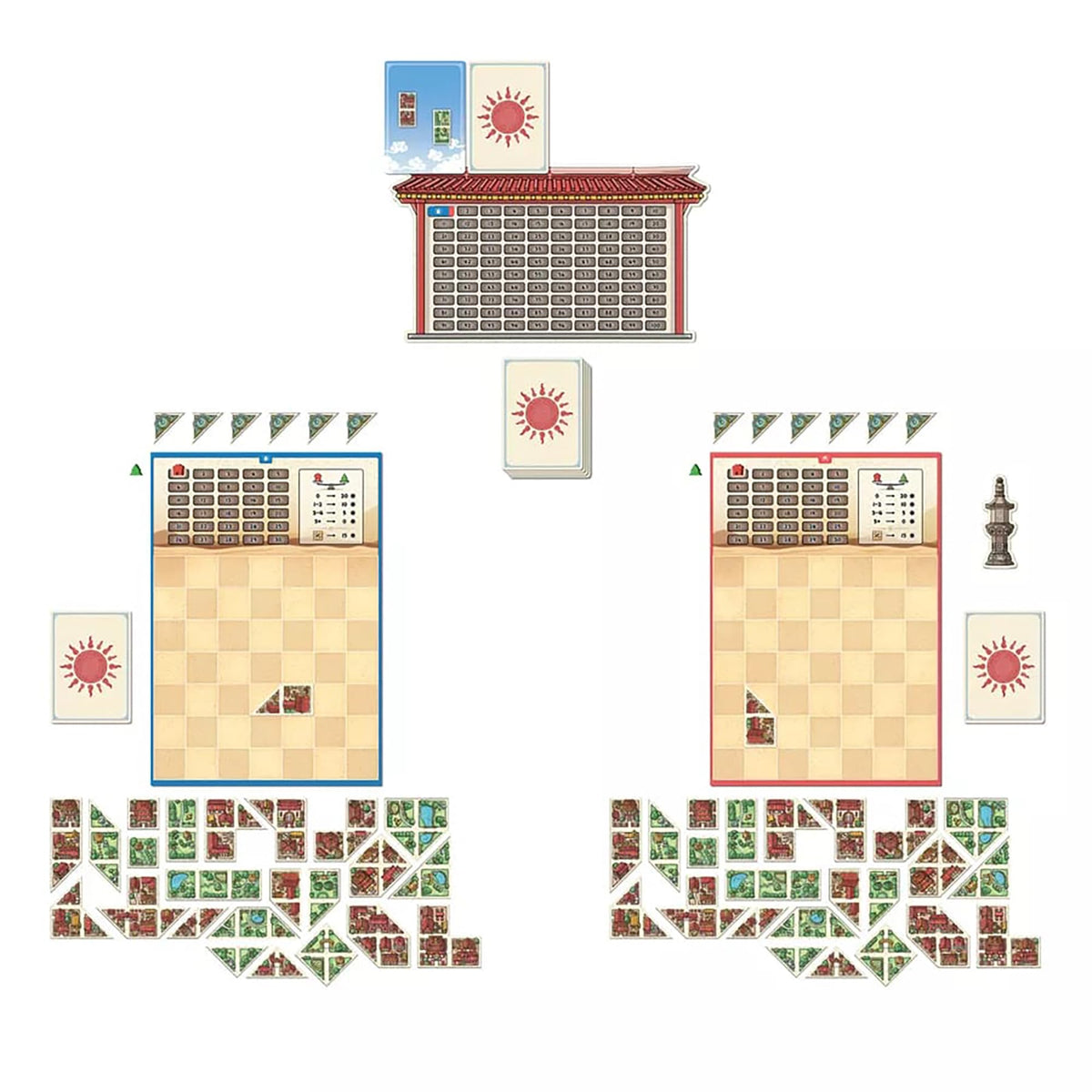 Capstone Games Tangram City - Tile Laying Strategy Board Game, Build Your City, Bring Harmony to The Human & Natural Realm, Ages 10+, 1-5 Players 3