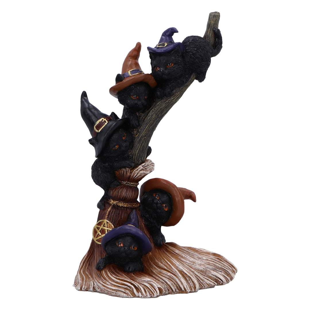 Broomstick Kindle Witchy Black Cats Ornament 21cm