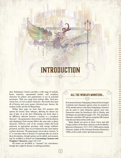 Basic Roleplaying Creatures Roleplaying Game by Chaosium 3