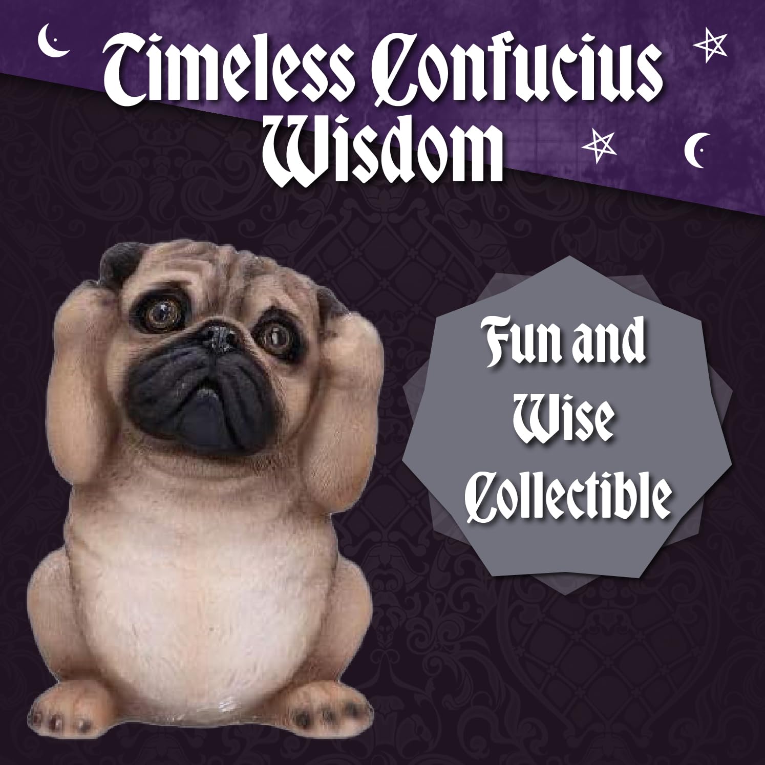 Three Wise Pugs Dog Ornaments 8.5cm 5