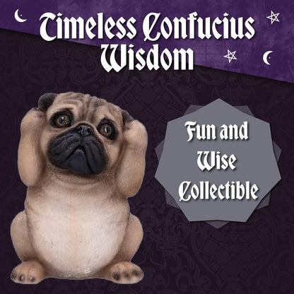 Three Wise Pugs Dog Ornaments 8.5cm 5