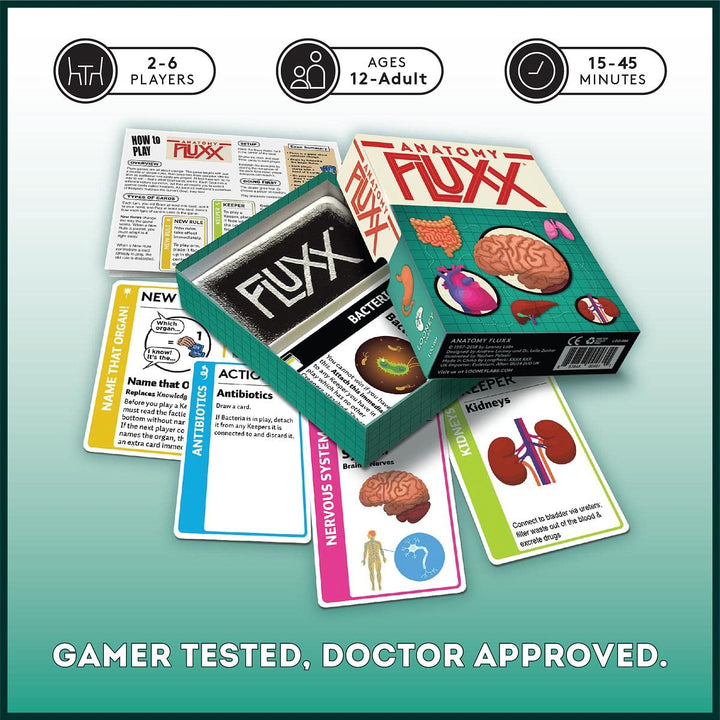 Looney Labs Anatomy Fluxx Card Game - Varied Gameplay and Doctor-Approved Learning