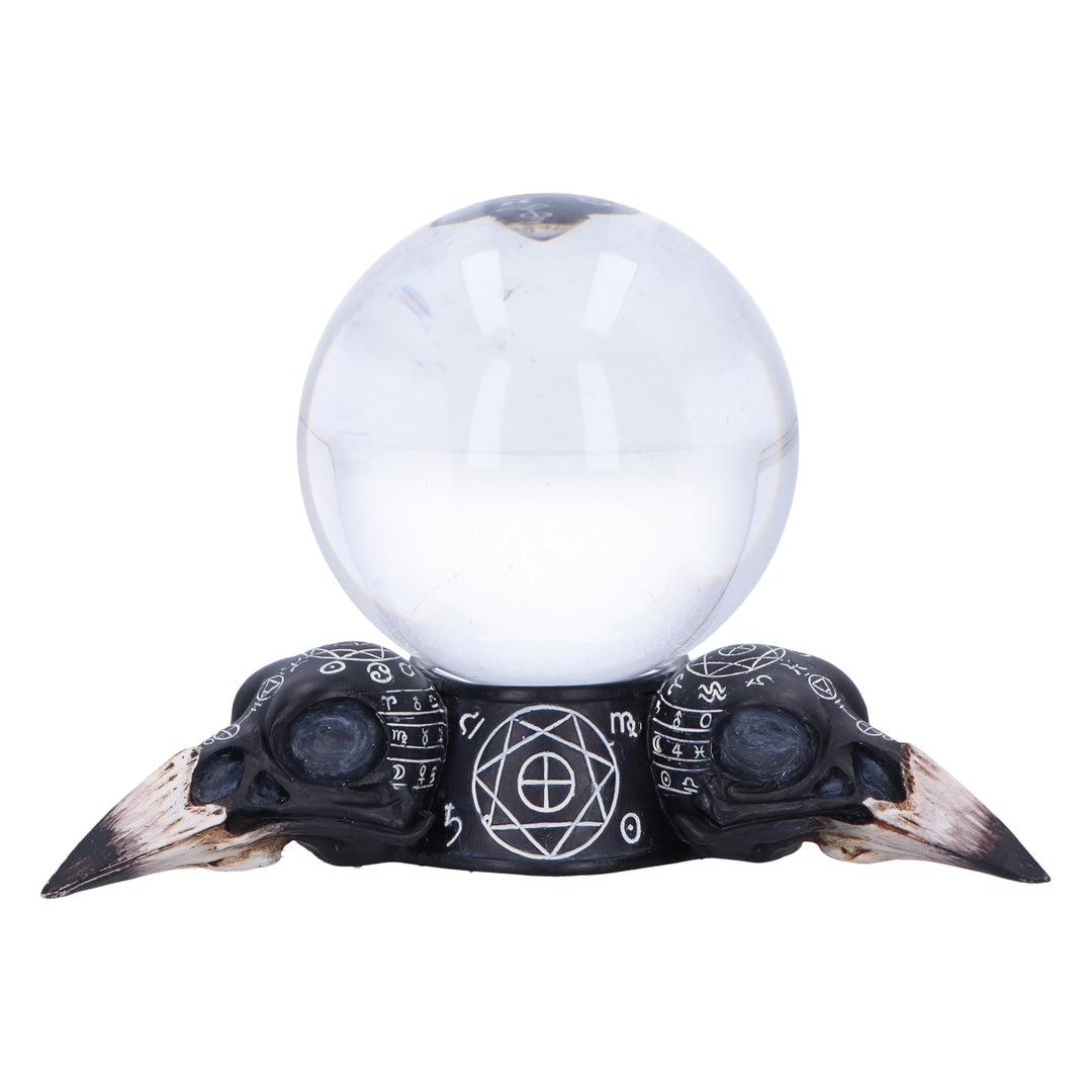 Gothic Raven Crystal Ball and Holder 15cm