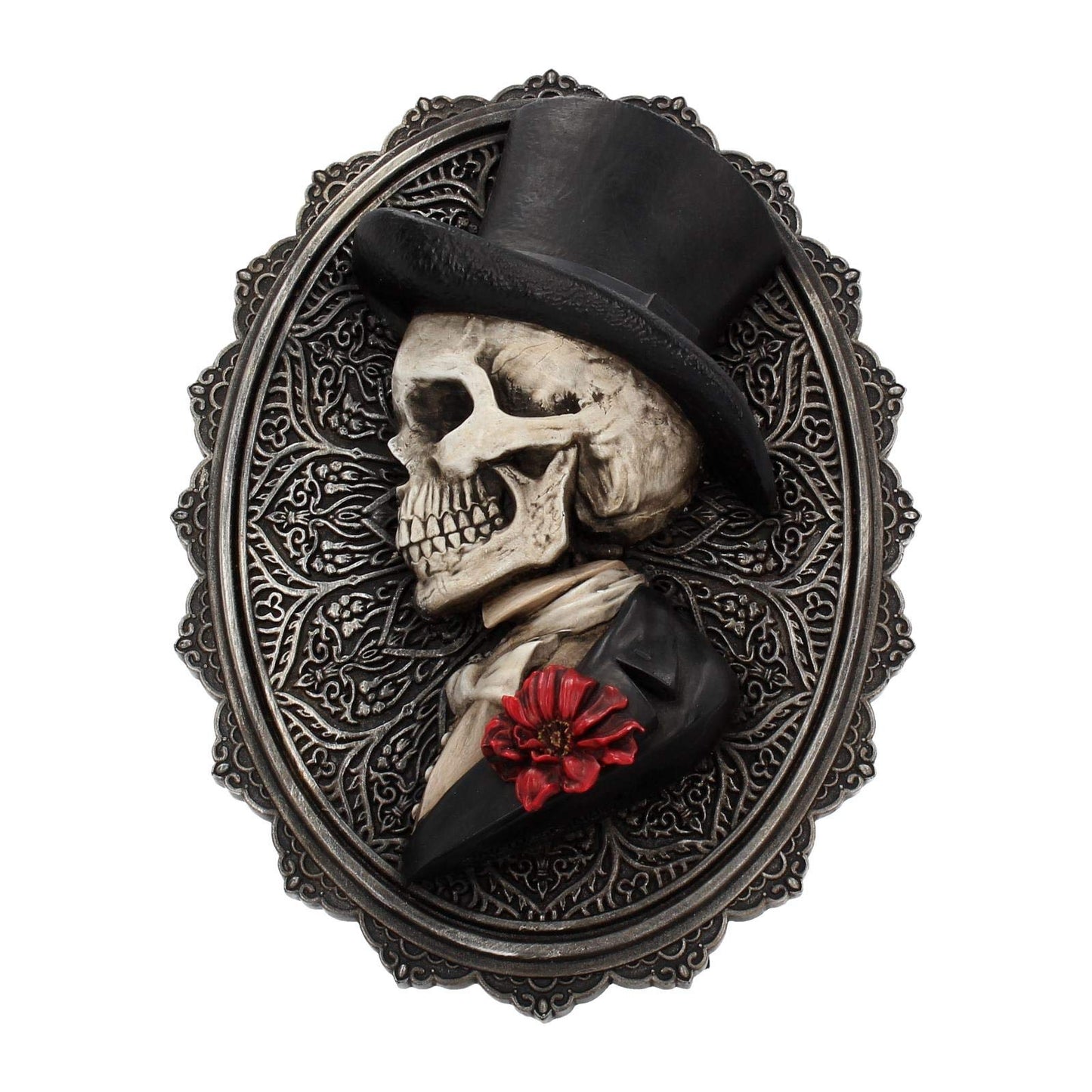 Beautiful Male Skeleton Plaque Day of the Dead Valentine Wall Hanging Handsome 22cm 2