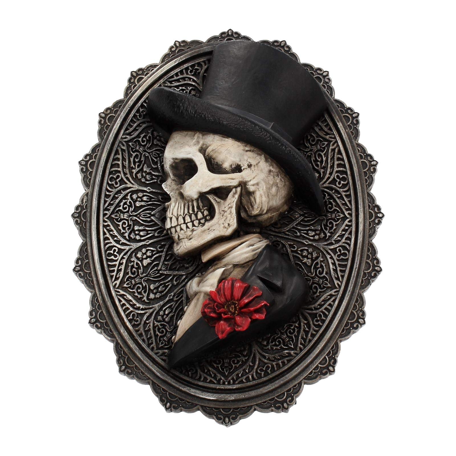 Beautiful Male Skeleton Plaque Day of the Dead Valentine Wall Hanging Handsome 22cm 2