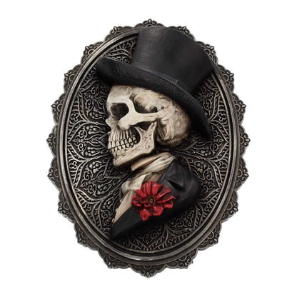 Beautiful Male Skeleton Plaque Day of the Dead Valentine Wall Hanging Handsome 22cm 2