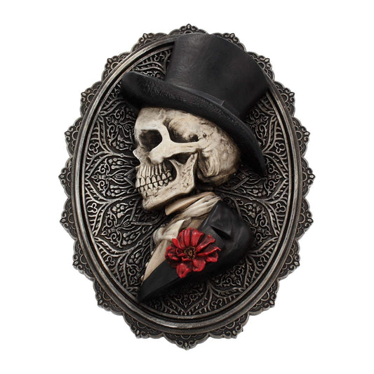 Beautiful Male Skeleton Plaque Day of the Dead Valentine Wall Hanging Handsome 22cm 2