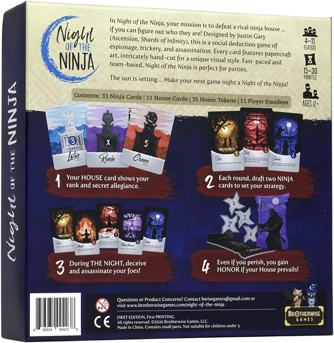 Night of the Ninja Social Deduction Party Board Game