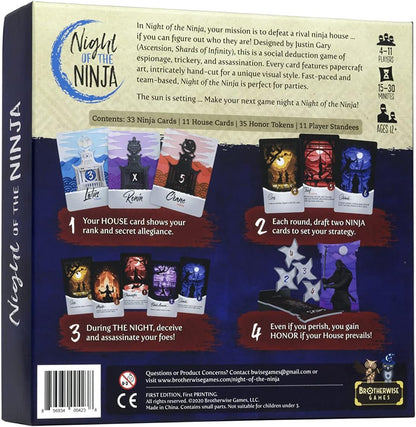 Night of the Ninja Social Deduction Party Board Game