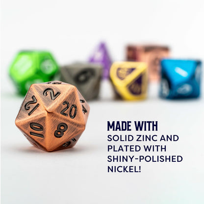 FanRoll by Metallic Dice Games Misfit Metals, Bag of DND Dice, Role Playing Game Dice Accessories for Dungeons and Dragons 7