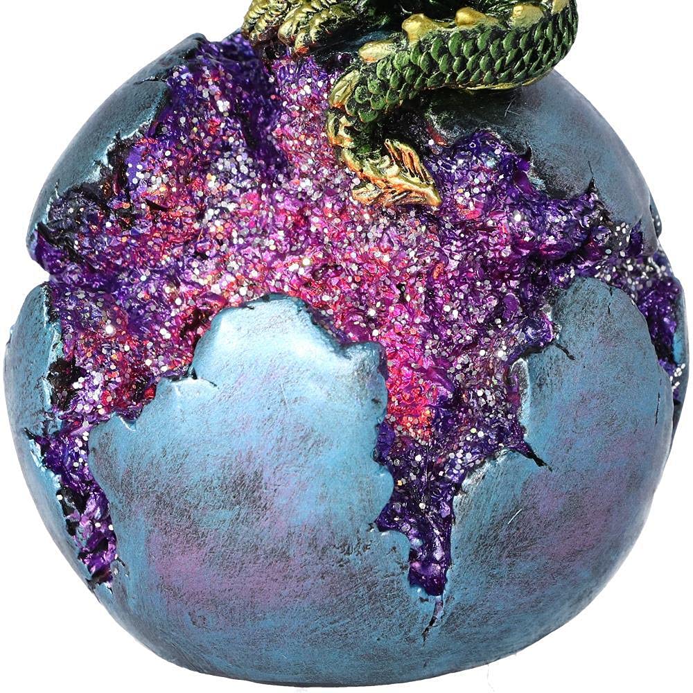 Geode Guard Green Dragon Sphere Crystal Figurine 12.7cm