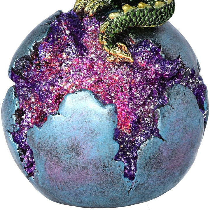 Geode Guard Green Dragon Sphere Crystal Figurine 12.7cm