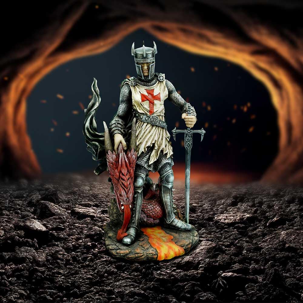 Cinders of Glory Crusader Knight and Slain Dragon Figurine 32cm 7