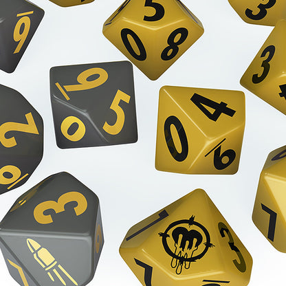 Modiphius Entertainment: Fallout Factions: Dice Sets - The Operators - 12 Engraved Dice, Tabletop Miniatures Game Accessory, Officially Licensed 5