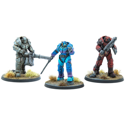 Modiphius Entertainment: Fallout: Wasteland Warfare - Unaligned: X-01 Power Armor - 3 Figures, Unpainted Miniatures, Scenic Bases, Tabletop Miniatures 2