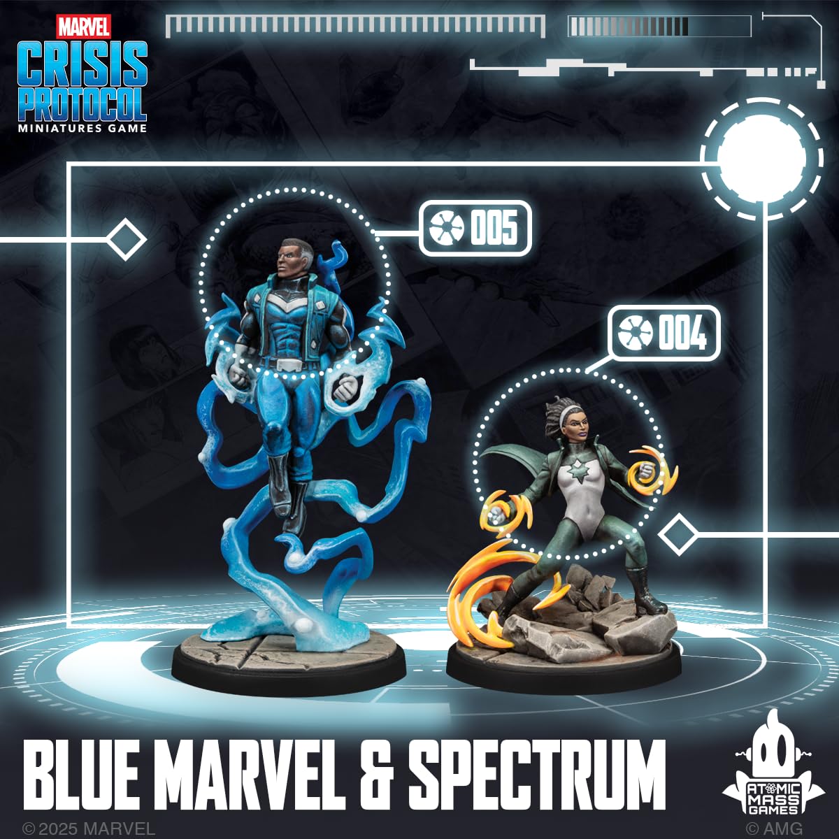 Marvel Crisis Protocol Blue Marvel and Spectrum Miniature Game by Atomic Mass 4