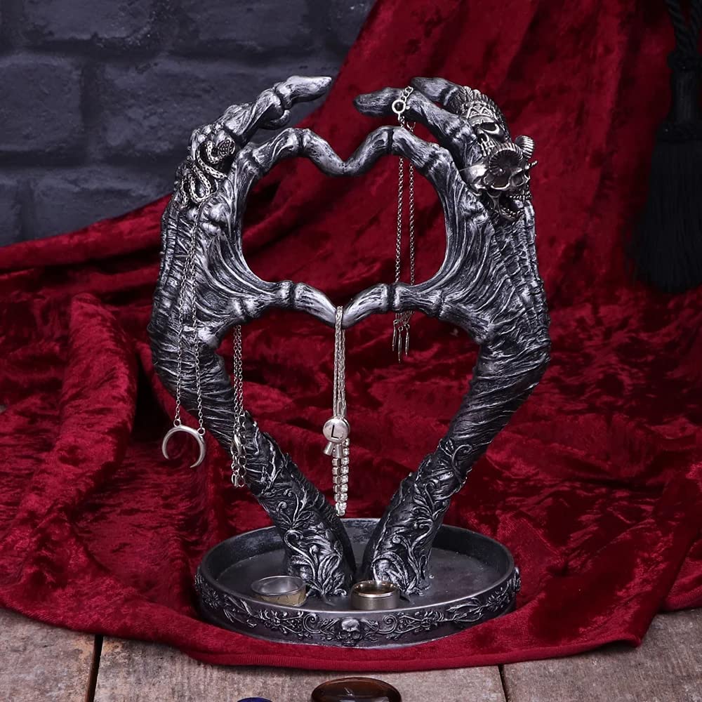Gothic Mummified Love Heart Hands Jewellery Dish Holder 22cm