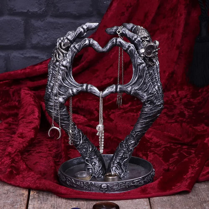 Gothic Mummified Love Heart Hands Jewellery Dish Holder 22cm