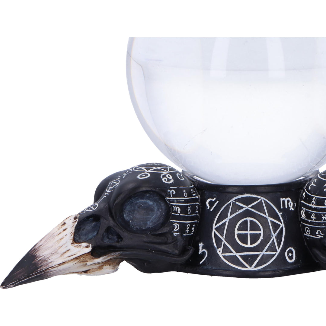 Gothic Raven Crystal Ball and Holder 15cm