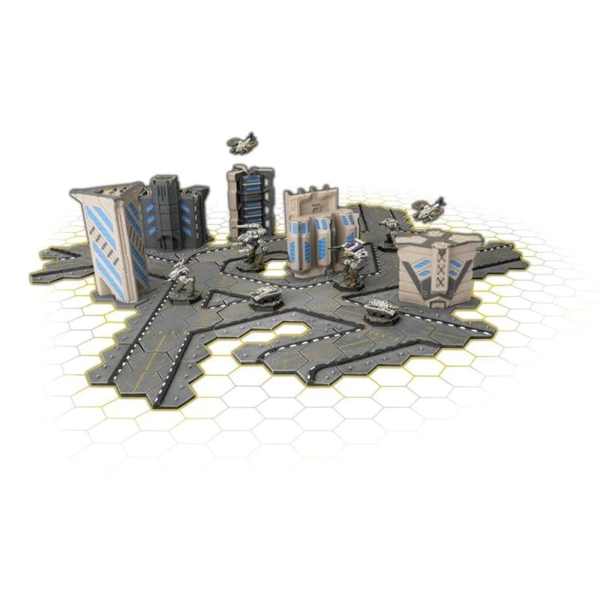 GF9: Hextech Trinity City: Highway Intersections - 10 Road Sections, Battlefield in A Box, Tabletop Ready Painted Terrain, Sci-Fi, RPG Accessory 4