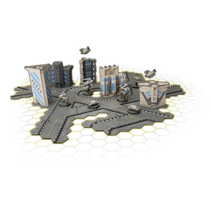 GF9: Hextech Trinity City: Highway Intersections - 10 Road Sections, Battlefield in A Box, Tabletop Ready Painted Terrain, Sci-Fi, RPG Accessory 4