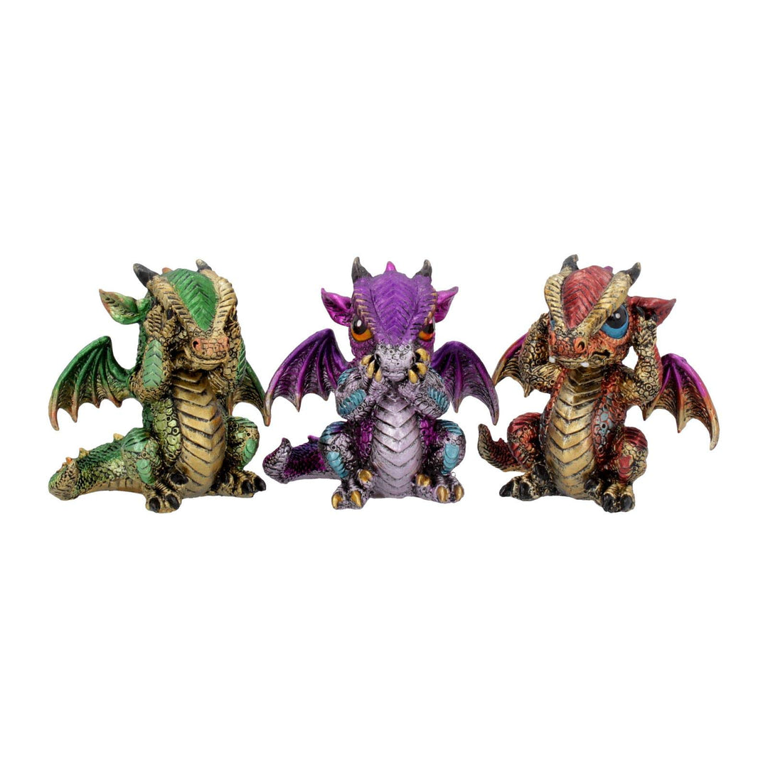 Three Wiselings Figurines Dragon Dragonling Ornaments 8.5cm