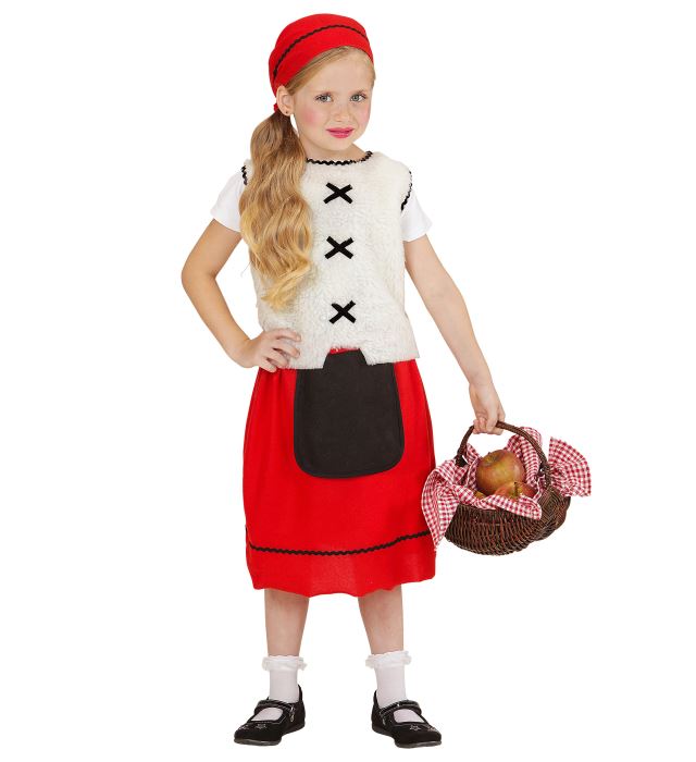 Peasant Girl  Vest, Skirt With Pouch, Headscarf 