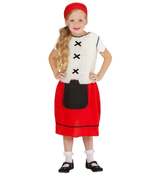 Peasant Girl  Vest, Skirt With Pouch, Headscarf 