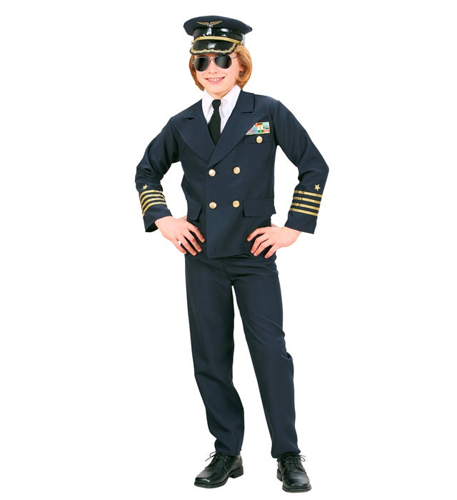 Pilot  Jacket, Mock Shirt With Tie, Pants, Hat 