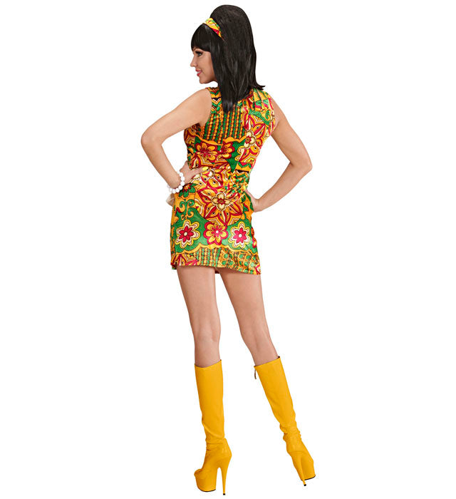 60S Mod Girl Velvet  Dress, Headband 