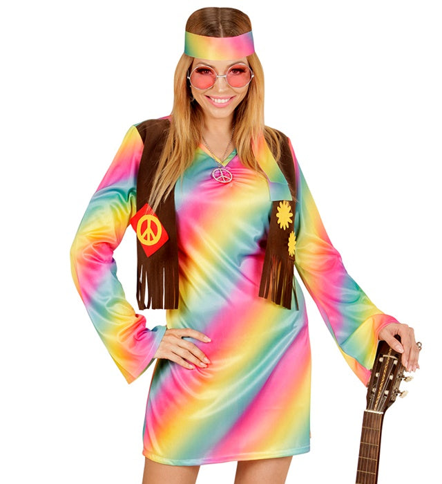 Hippie  Dress With Vest, Headband 