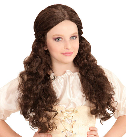 Brown Medieval Wench Wig In Polybag