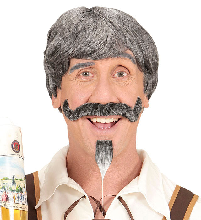 Bavarian Wig, Moustache & Goatee Beard In Box