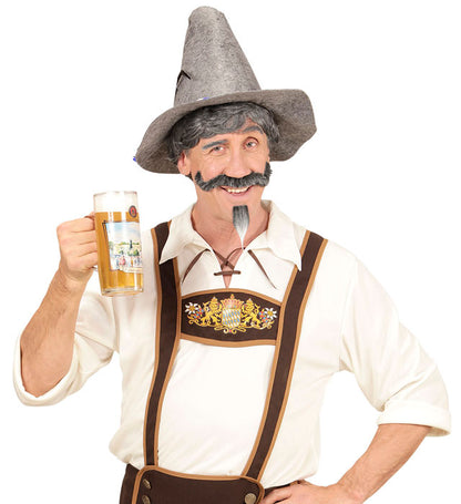 Bavarian Wig, Moustache & Goatee Beard In Box