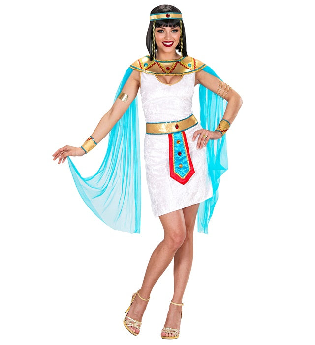 Egyptian Queen  Dress, Collar With Veils, Belt, Bracelets, Beaded Headpiece 