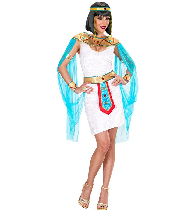 Egyptian Queen  Dress, Collar With Veils, Belt, Bracelets, Beaded Headpiece 