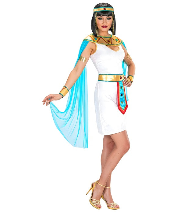 Egyptian Queen  Dress, Collar With Veils, Belt, Bracelets, Beaded Headpiece 