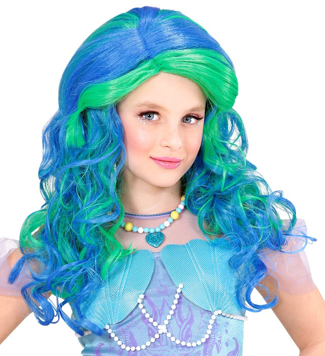 Turquoise-Emerald Mermaid Wig Inpolybag