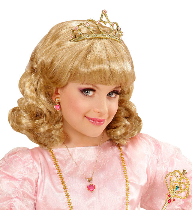 Blonde Princess Wig With Tiara In Box